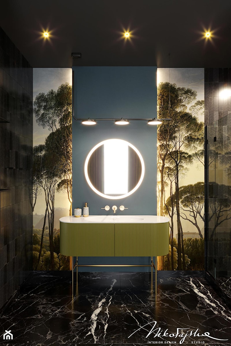 stylowa łazienka - zieleń - zdjęcie od MIKOŁAJSKAstudio