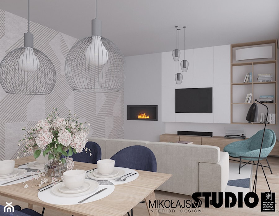 salon z jadalnią - zdjęcie od MIKOŁAJSKAstudio