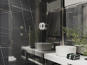 przestronny prysznic i piękna zabudowa łazienki - zdjęcie od MIKOŁAJSKAstudio