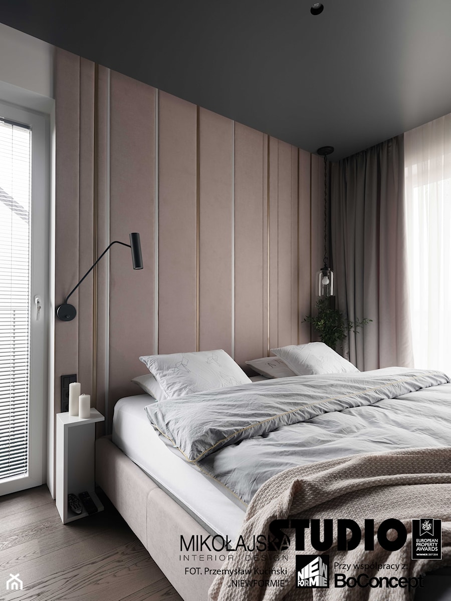 DOM W WIELICZCE - zdjęcia - Mała szara sypialnia, styl nowoczesny - zdjęcie od MIKOŁAJSKAstudio