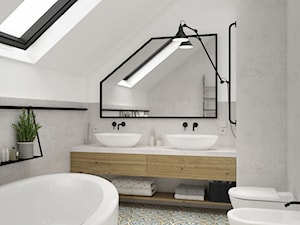minimalistyczna łazienka na poddaszu - zdjęcie od MIKOŁAJSKAstudio