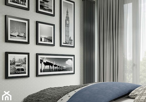 soft loft-sypialnia w szarościach - zdjęcie od MIKOŁAJSKAstudio