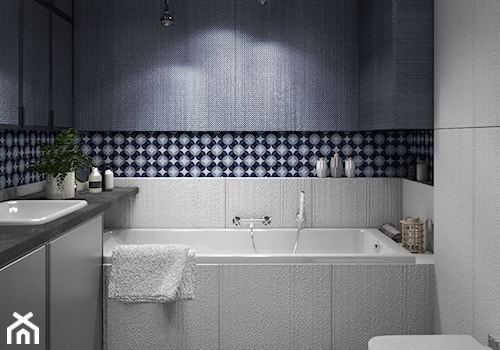 łazienka-niebieska mozaika - zdjęcie od MIKOŁAJSKAstudio