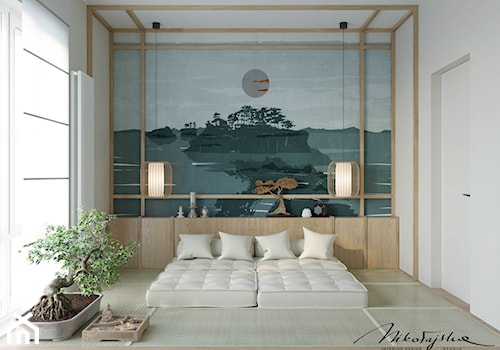 Sypialnia z tradycyjnym japońskim tatami - zdjęcie od MIKOŁAJSKAstudio