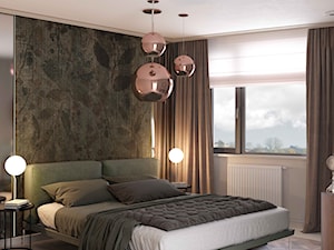 Apartament w zakolu Wisły - Średnia szara czarna sypialnia małżeńska, styl nowoczesny - zdjęcie od MIKOŁAJSKAstudio