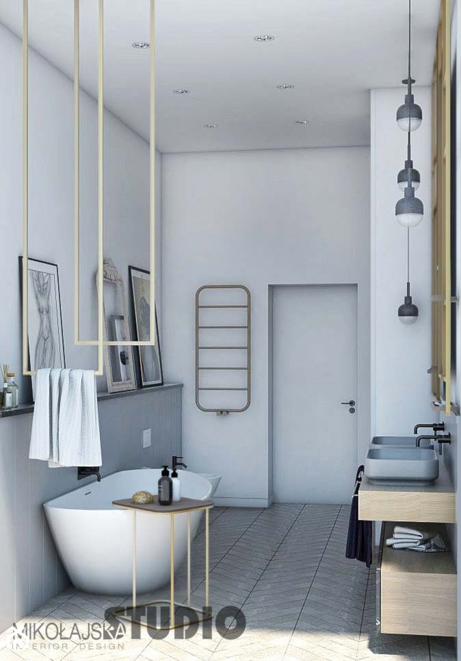 biała elegancka łazienka - zdjęcie od MIKOŁAJSKAstudio