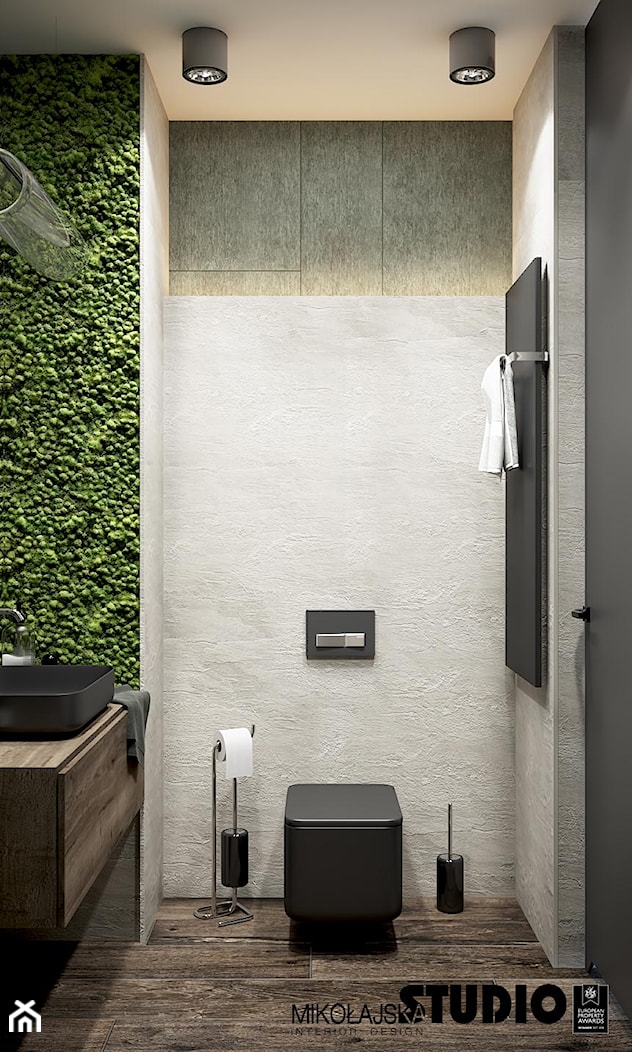 łazienka-oryginalne zastosowanie zieleni - zdjęcie od MIKOŁAJSKAstudio - Homebook