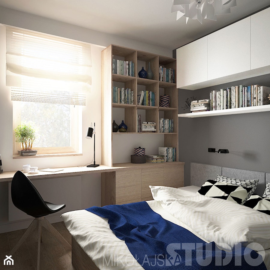 sypialnia-w-małym-mieszkaniu - zdjęcie od MIKOŁAJSKAstudio