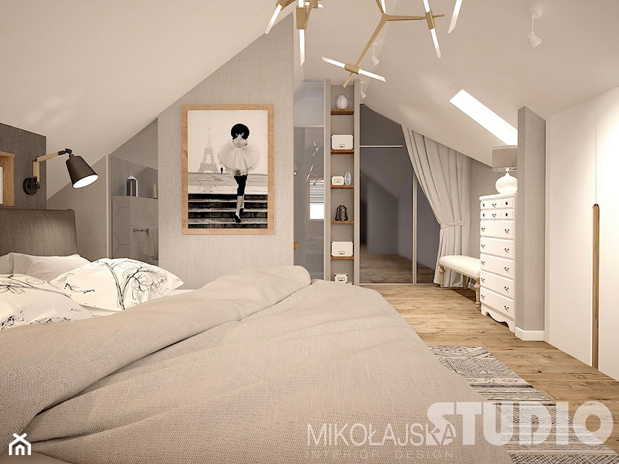sypialnia na poddaszu - zdjęcie od MIKOŁAJSKAstudio
