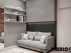 Apartament nr 333 - Średnie szare biuro kącik do pracy w pokoju, styl nowoczesny - zdjęcie od MIKOŁAJSKAstudio