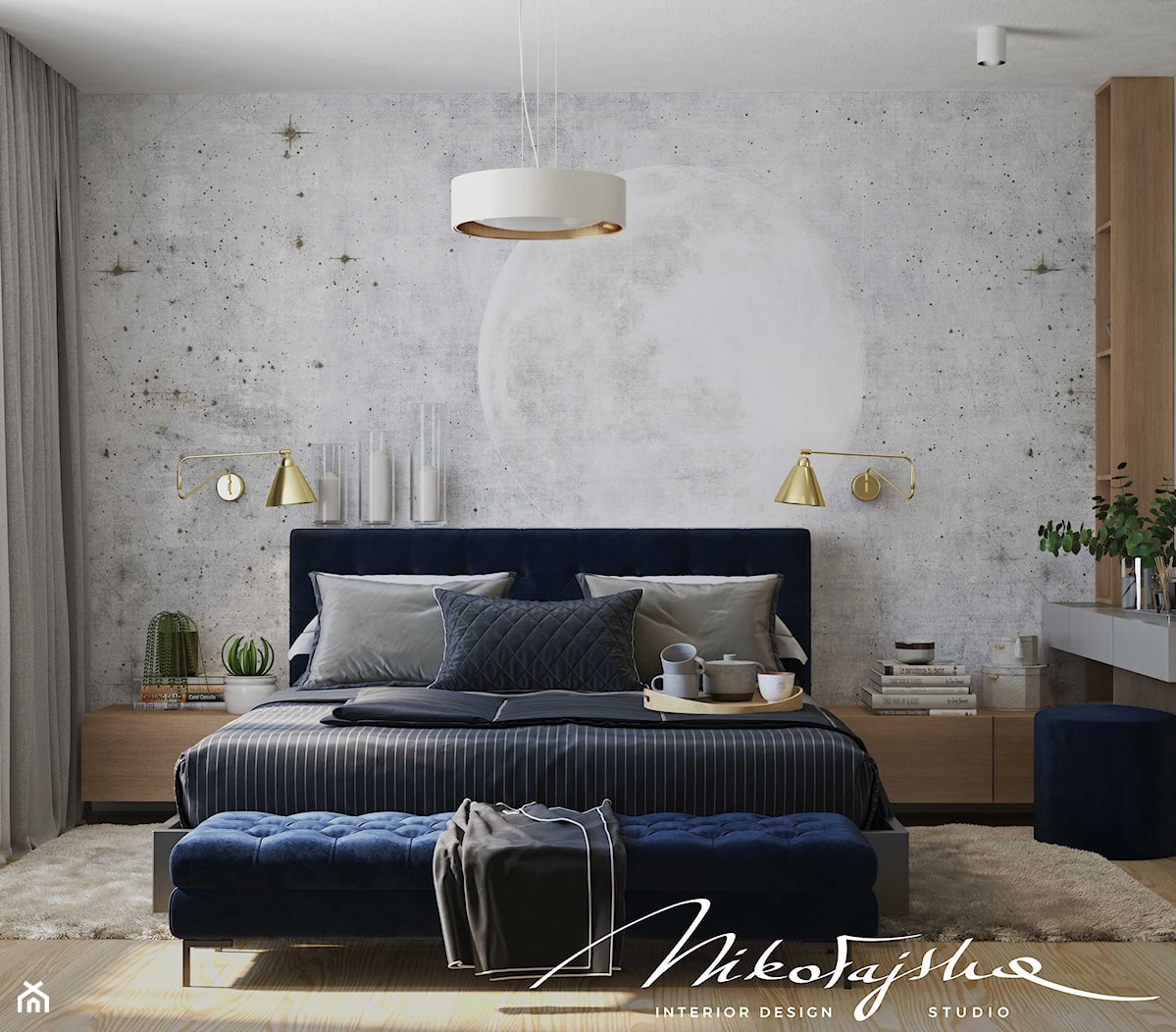 DOM W MAŁOPOLSCE - Średnia szara sypialnia, styl nowoczesny - zdjęcie od MIKOŁAJSKAstudio - Homebook