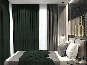 elegancka sypialnia z zielonym akcentem - zdjęcie od MIKOŁAJSKAstudio
