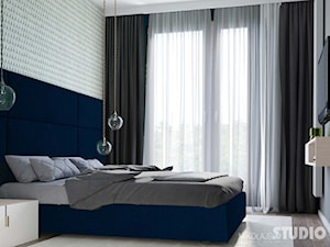 sypialnia niebieskie akcenty - zdjęcie od MIKOŁAJSKAstudio