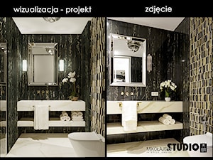 wizualizacja kontra zdjęcie-widok łazienki - zdjęcie od MIKOŁAJSKAstudio