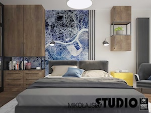 Na Zabłociu - Średnia szara sypialnia, styl nowoczesny - zdjęcie od MIKOŁAJSKAstudio