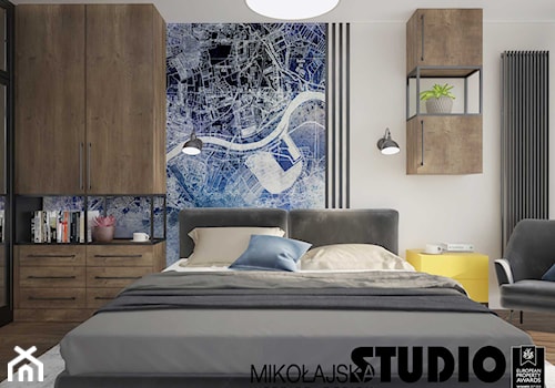Na Zabłociu - Średnia szara sypialnia, styl nowoczesny - zdjęcie od MIKOŁAJSKAstudio
