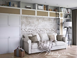 Reduta - Mały beżowy biały salon, styl tradycyjny - zdjęcie od MIKOŁAJSKAstudio