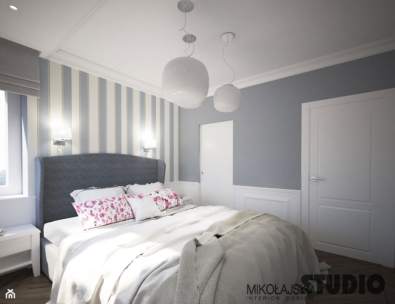 sypialnia w błękitach - zdjęcie od MIKOŁAJSKAstudio - Homebook