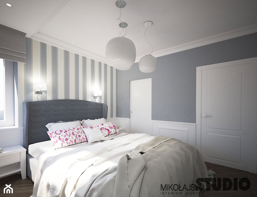 sypialnia w błękitach - zdjęcie od MIKOŁAJSKAstudio