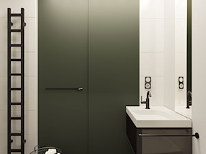 czarno biała łazienka - zdjęcie od MIKOŁAJSKAstudio