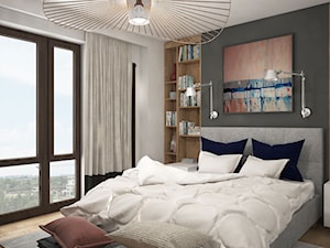 LOFT style - Średnia biała szara sypialnia, styl industrialny - zdjęcie od MIKOŁAJSKAstudio