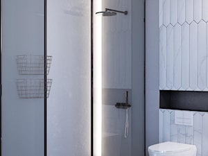 przestronny graficzny prysznic - zdjęcie od MIKOŁAJSKAstudio
