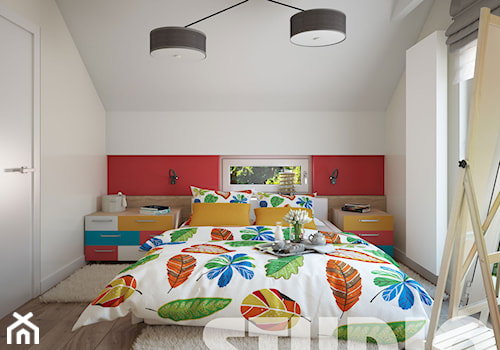 kolorowa sypialnia styl skandynawski - zdjęcie od MIKOŁAJSKAstudio
