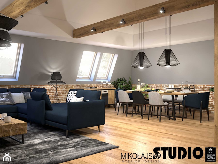 Apartament na strychu - Jadalnia, styl industrialny - zdjęcie od MIKOŁAJSKAstudio