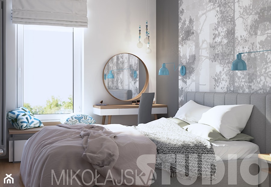 sypialnia w jasnych kolorach - zdjęcie od MIKOŁAJSKAstudio