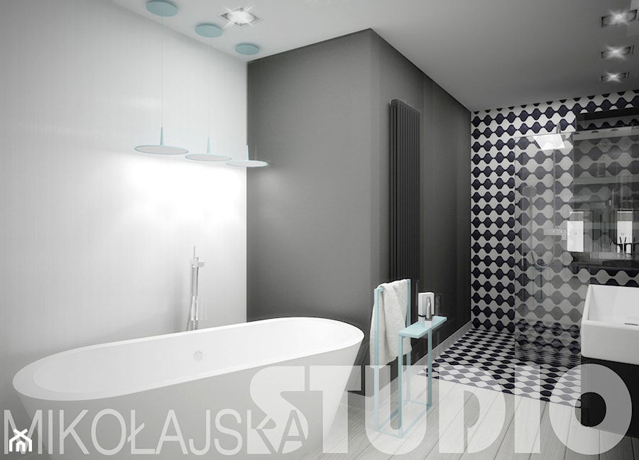 black and white bathroom - zdjęcie od MIKOŁAJSKAstudio