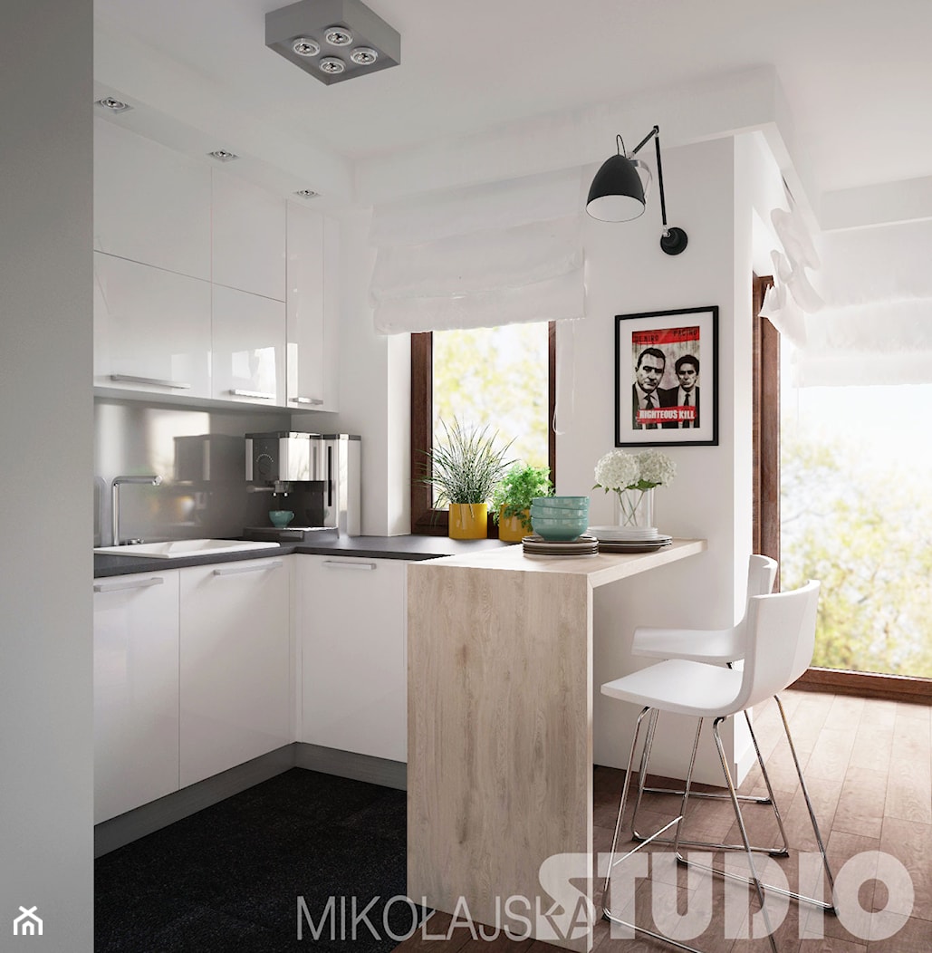 Kuchnia w malym, nowoczesnym mieszkaniu - zdjęcie od MIKOŁAJSKAstudio - Homebook