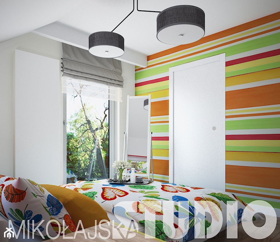 sypialnia bogata w kolor - zdjęcie od MIKOŁAJSKAstudio
