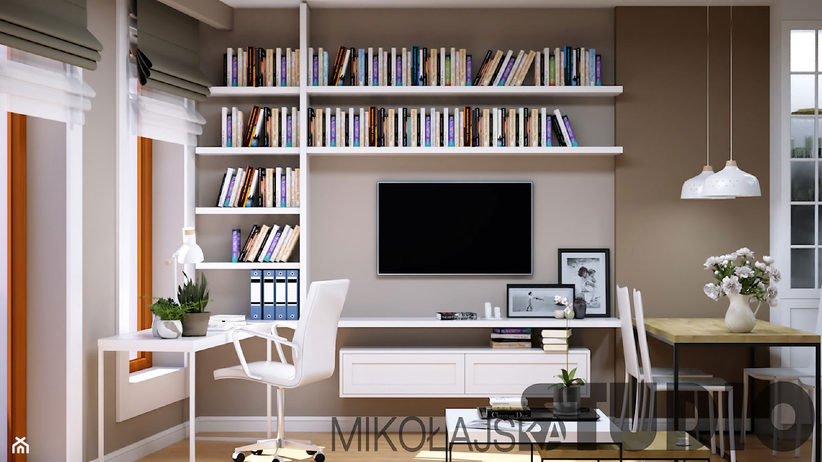 Salon, miejsce do pracy - zdjęcie od MIKOŁAJSKAstudio - Homebook