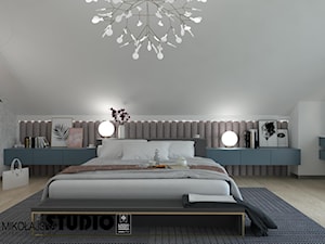 piękna przestronna sypialnia w nienachalnych kolorach - zdjęcie od MIKOŁAJSKAstudio