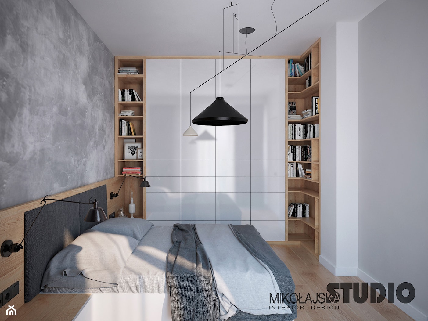 beton w sypialni - zdjęcie od MIKOŁAJSKAstudio - Homebook