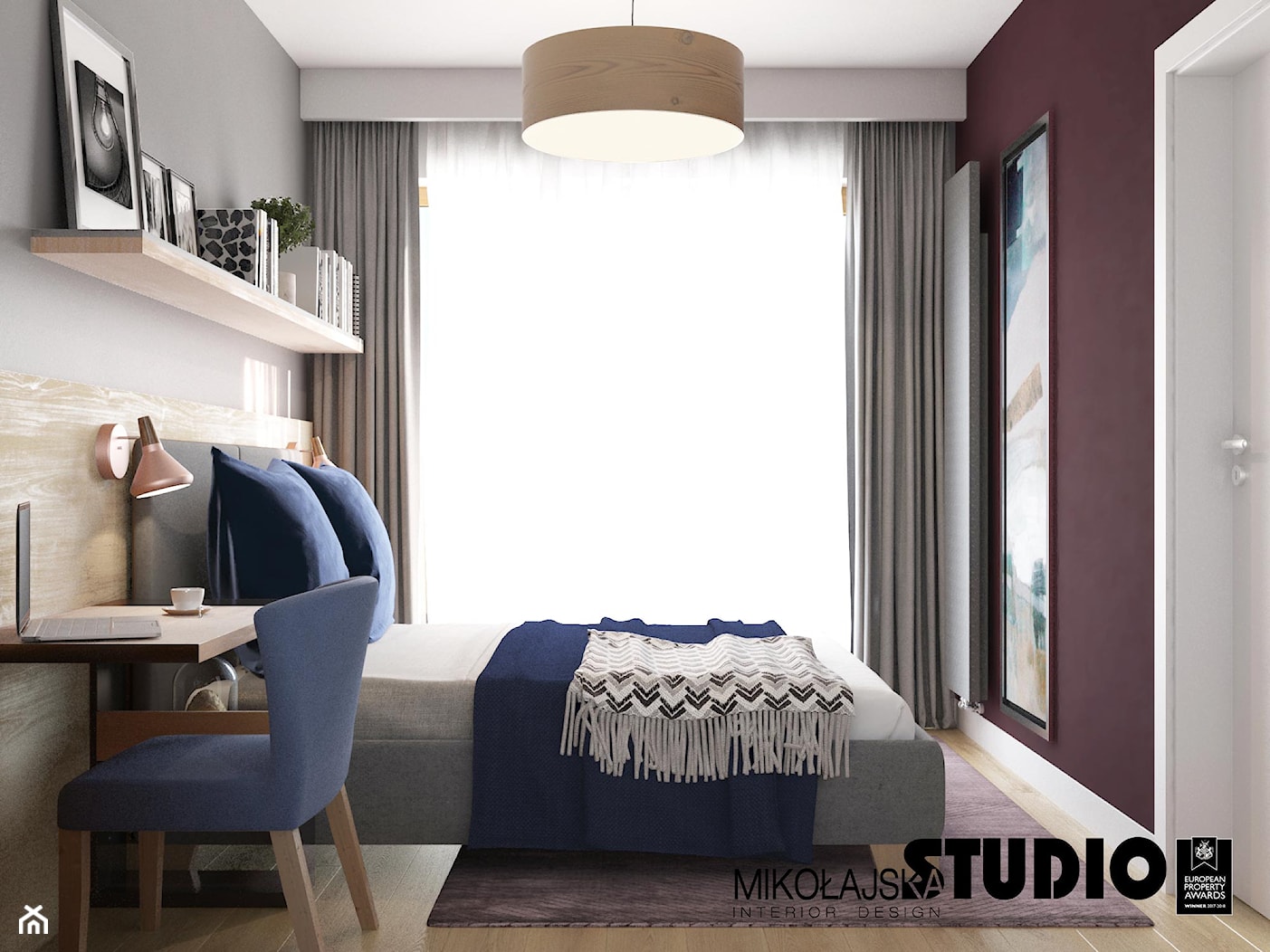 sypialnia w pięknie dobranych kolorach - zdjęcie od MIKOŁAJSKAstudio - Homebook