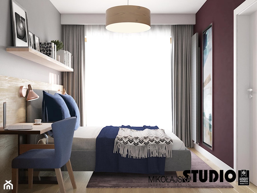sypialnia w pięknie dobranych kolorach - zdjęcie od MIKOŁAJSKAstudio