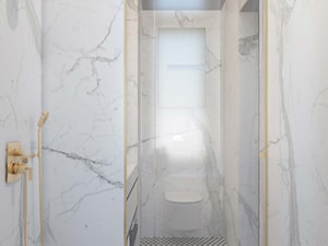 marmurowa łazienka, mosiężna armatura - zdjęcie od MIKOŁAJSKAstudio