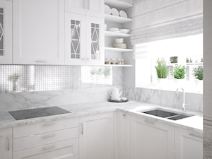 kuchnia-biały marmur-projekt - zdjęcie od MIKOŁAJSKAstudio