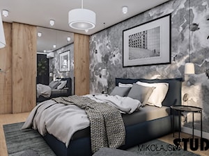 Sypialnia z tapetą - zdjęcie od MIKOŁAJSKAstudio