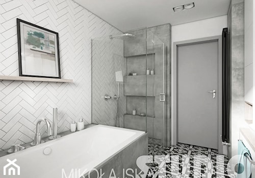 łazienka z prysznicem i wanną - zdjęcie od MIKOŁAJSKAstudio