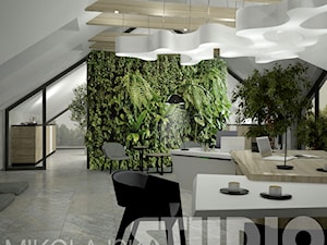 Biuro design zielona ściana - zdjęcie od MIKOŁAJSKAstudio