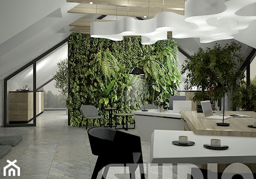 Biuro design zielona ściana - zdjęcie od MIKOŁAJSKAstudio