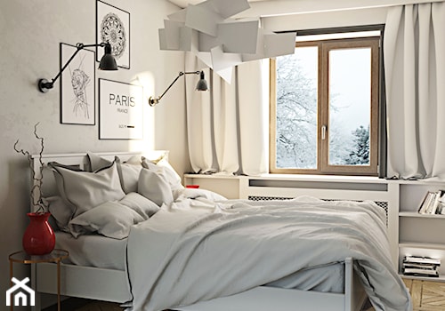 stylowa sypialnia w bieli - zdjęcie od MIKOŁAJSKAstudio