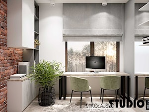 Apartament nr 333 - Małe białe biuro kącik do pracy w pokoju, styl nowoczesny - zdjęcie od MIKOŁAJSKAstudio