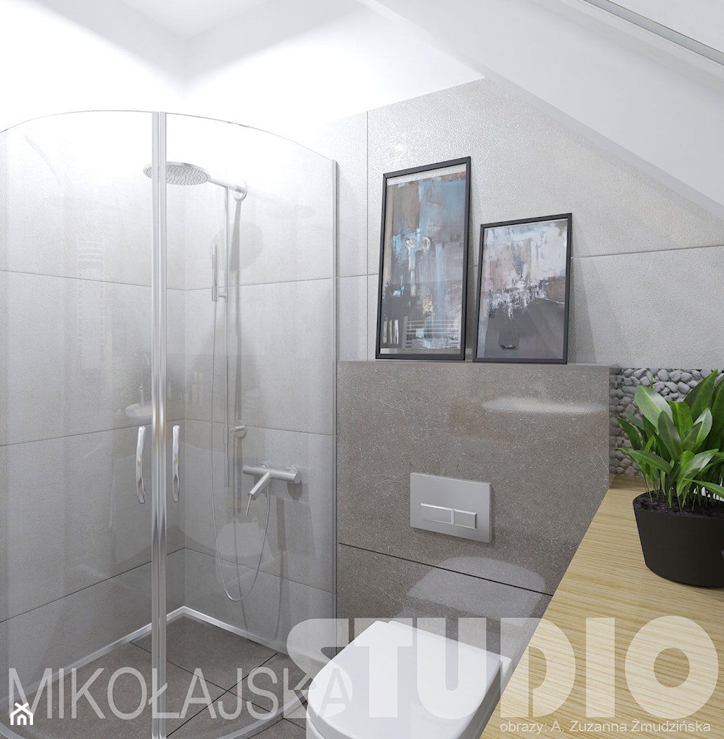 mała łazienka z prysznicem - zdjęcie od MIKOŁAJSKAstudio - Homebook