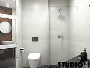 DWUPOZIOMOWE MIESZKANIE W WARSZAWIE - Średnia bez okna z punktowym oświetleniem łazienka, styl industrialny - zdjęcie od MIKOŁAJSKAstudio