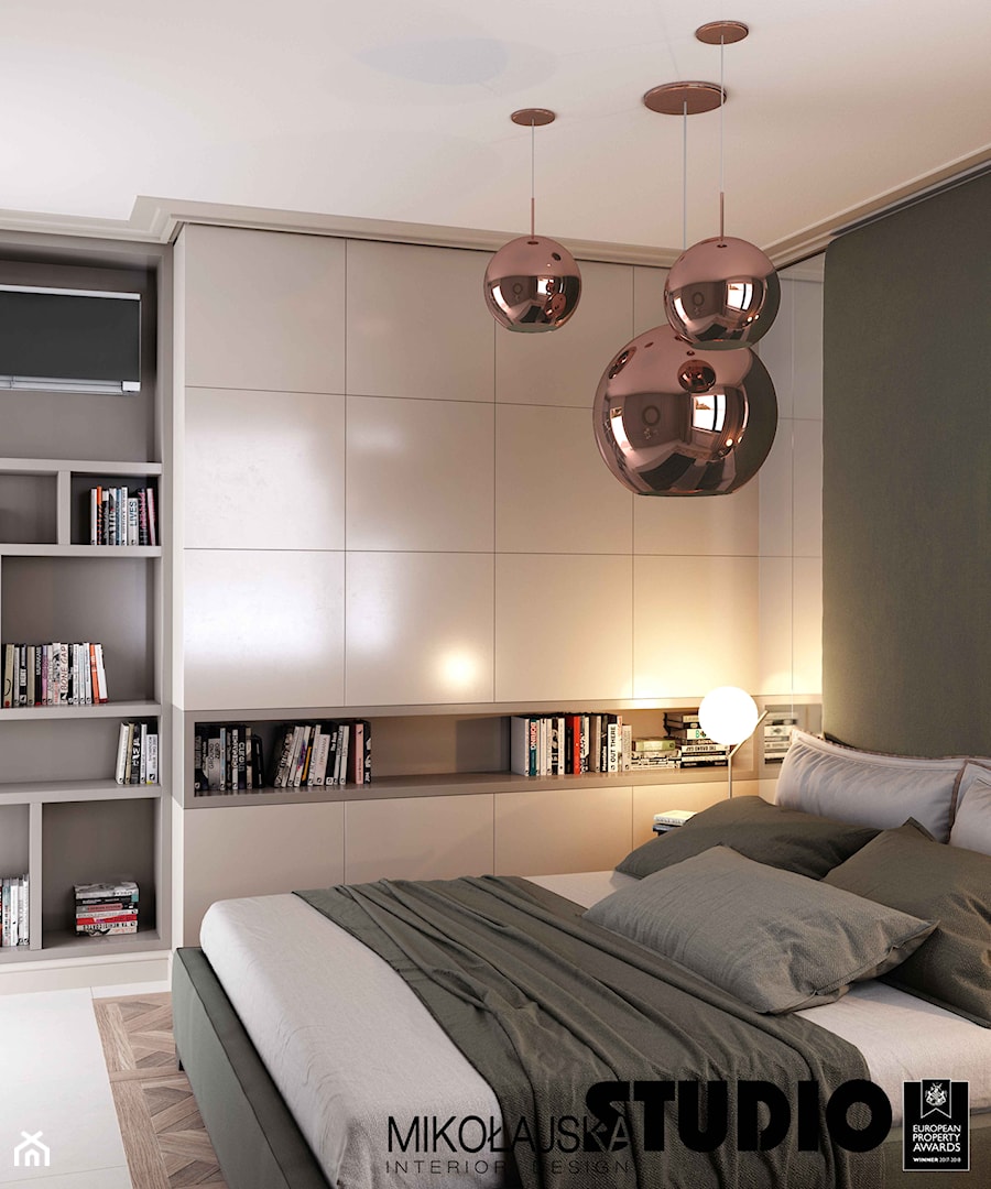 Apartament w zakolu Wisły - Mała czarna sypialnia, styl nowoczesny - zdjęcie od MIKOŁAJSKAstudio