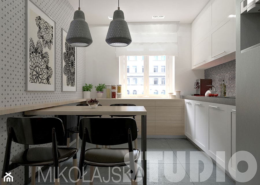 projekt kuchni black and white - zdjęcie od MIKOŁAJSKAstudio