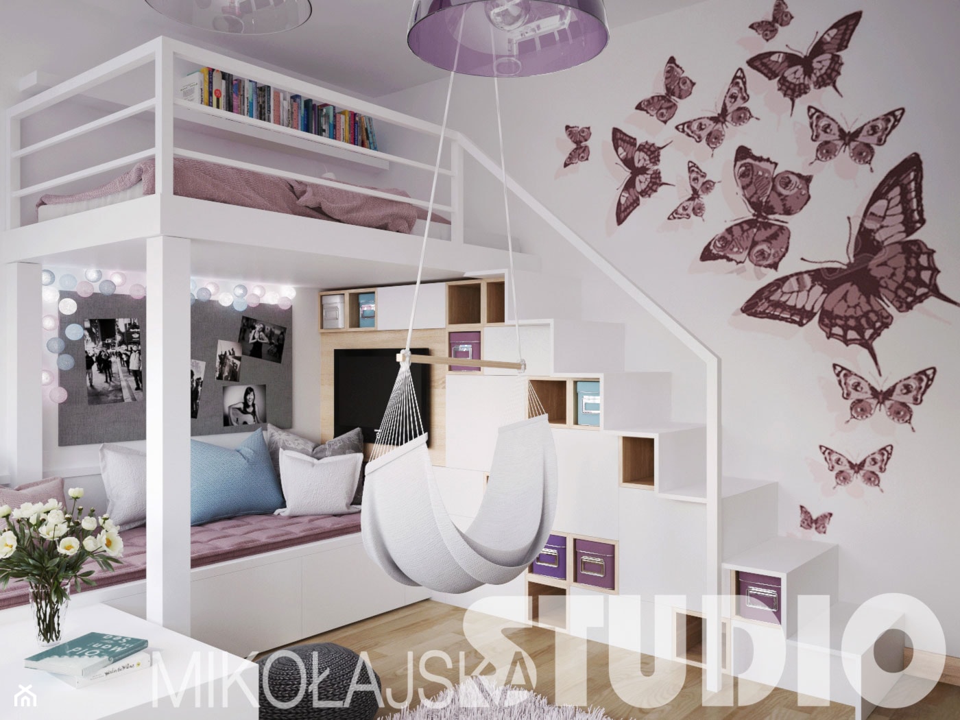 Pokój dla dziewczynki z antresolą - zdjęcie od MIKOŁAJSKAstudio - Homebook